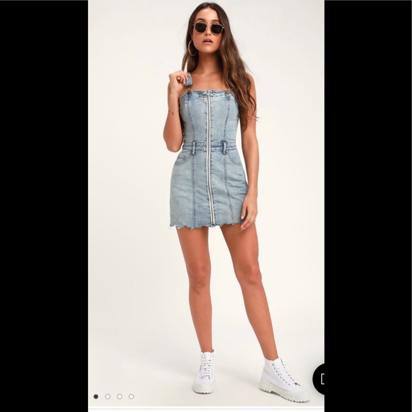 pistola Dresses & Skirts - Nina Light Wash Denim Cutoff Overall Dress